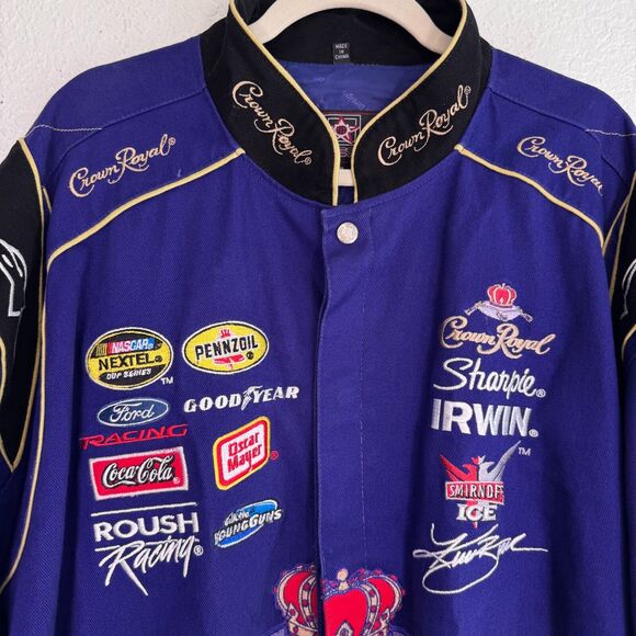 Jeff Hamilton Crown Royal Jacket Mens 4XL Vintage Nascar Patch Racing Bomber 97 - Picture 4 of 14